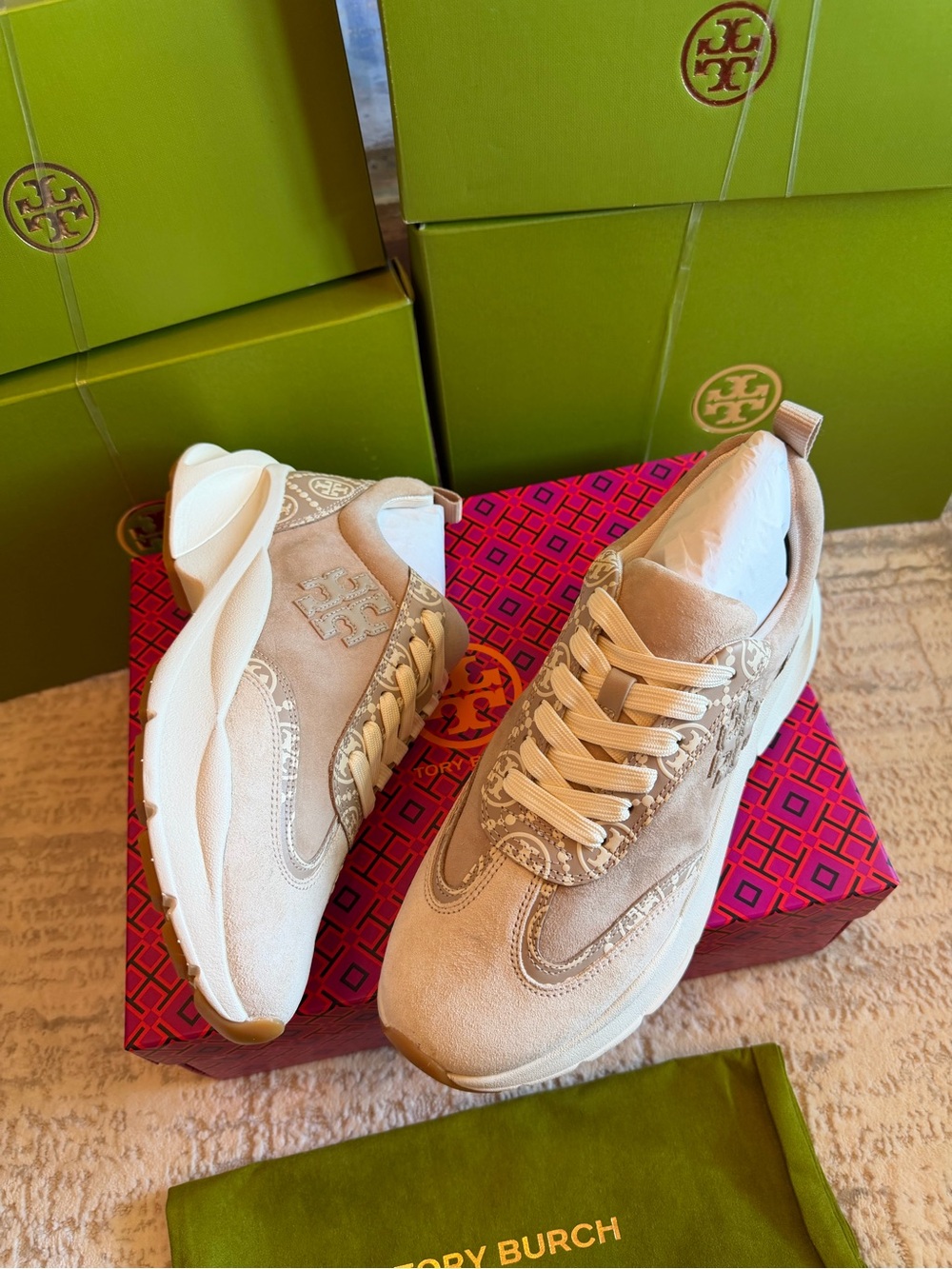 Tory Burch T Monogram Good Luck Trainer Sneakers